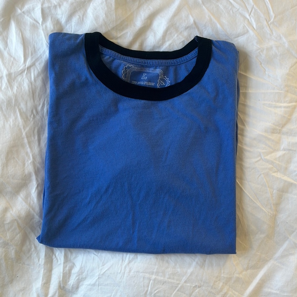 Never worn Big Bud Press ringer y t-shirt in blue Unisex size L.